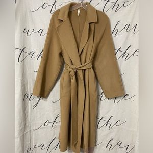 Brand new wool wrap coat Tie waist